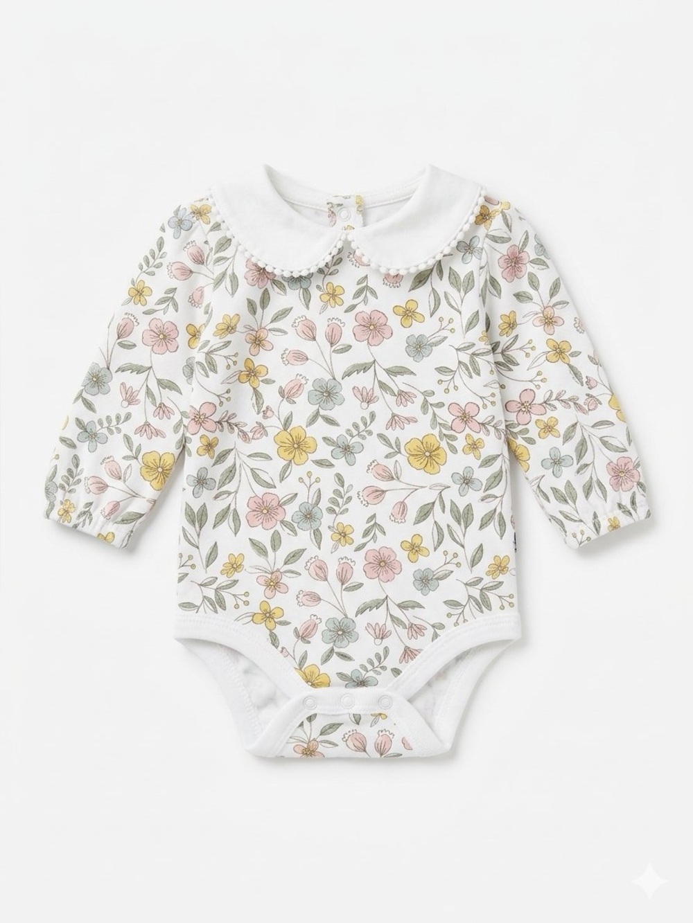 Rabbit + Bear Floral Print Baby Onesie 0-3 months